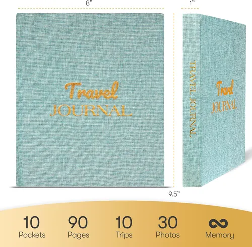 Miniatura 2 de Cosmo JR Diario de viaje y cuaderno de viajeros para registrar viajes y recuerdos. Diario de viaje para mujeres y hombres. Regalos de viaje