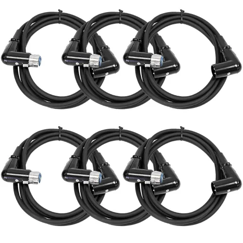 Miniatura 7 de Seismic Audio SARAX1 Nuevo cable de conexión XLR a XLR en ángulo recto de 1 pie