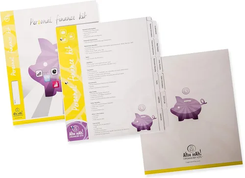 Ahh Hah! Kit organizador - Finanzas personales: pestañas de índice para carpeta de tres anillos con cubierta (no incluye carpeta)