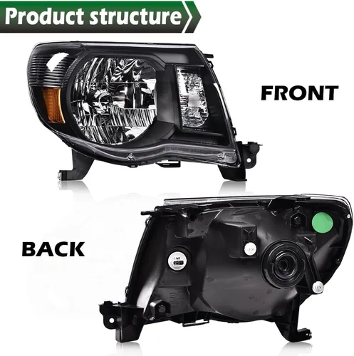 Miniatura 7 de GRAND ORANGE Par de faros delanteros compatibles con Toyota Tacoma 2005 2006 2007 2008 2009 2010 2011 lente transparente cromado carcasa ámbar