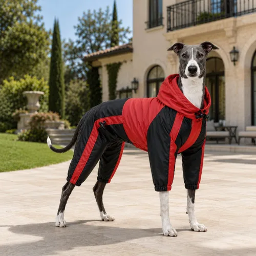 Miniatura 7 de Ropa para mascotas, ropa para perro, ropa para lluvia, nieve, impermeables, cuatro patas, impermeable para perros pequeños, medianos, grandes, Rojo