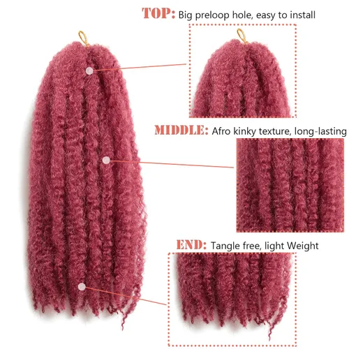 Miniatura 2 de Cabello trenzado Marley Twist de 18 pulgadas, extensiones sintéticas suaves, esponjosas y versátiles para estilos de aspecto natural, perfecto