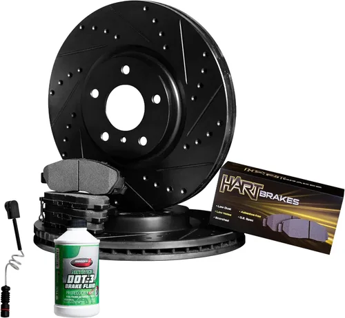 Hart Brakes Kit de frenos y rotores delanteros | Pastillas de freno delanteras | Rotores y pastillas de freno | Pastillas y rotores de freno