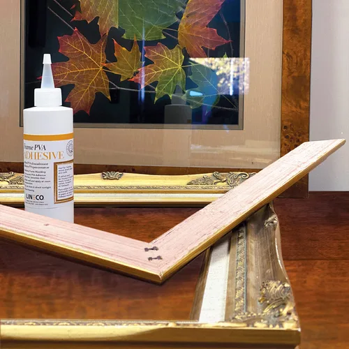 Miniatura 4 de LINECO Adhesivo de PVA, pegamento para marcos de fotos, madera o MDF, se seca transparente y flexible, 16 onzas, ideal para enmarcar tableros