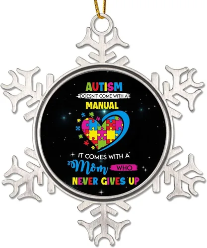 Miniatura 8 de Adornos de Navidad con texto en inglés «My Brother is Autismo», regalo para niños autistas, decoraciones de conciencia sobre el autismo, recuerdo