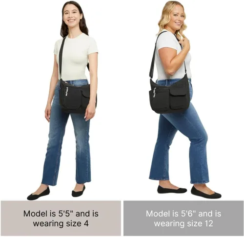 Miniatura 6 de Baggallini womens Everywhere Bagg Crossbody Women 11x9 Lightweight Nylon Hobo Water-resistant Travel Bag W/Rfid