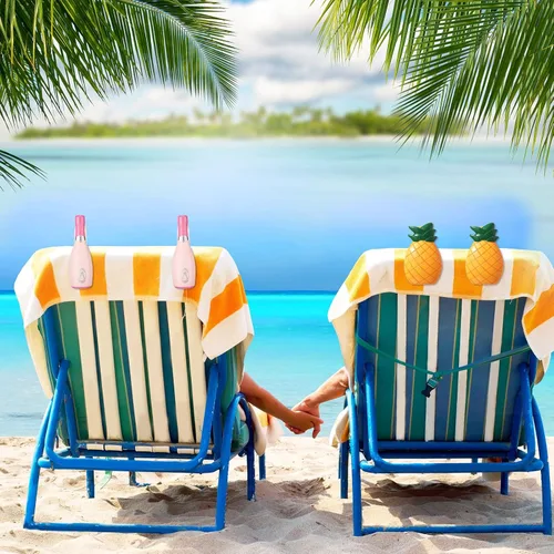 Miniatura 7 de Sieral 8 clips para toallas de playa, sillas de playa, piscina, clips para sillas, soporte de plástico resistente al viento, divertidas pinzas