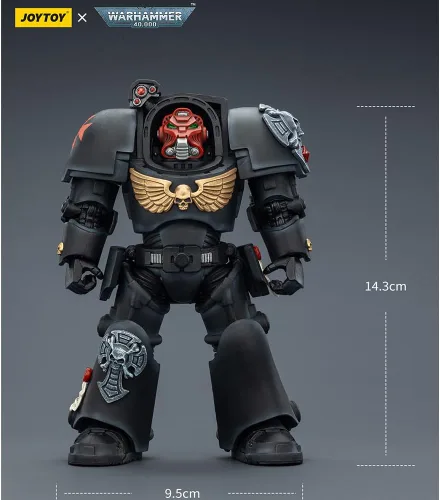 Miniatura 7 de JOYTOY Warhammer 40K Black Templars Terminator 2 con Power Fist y Storm Bolter 1:18, figura de acción Mecha Joy modelo de juguete coleccionable a