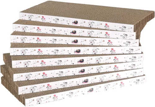 Miniatura 8 de 5 paquetes en 1 almohadilla para arañazos para gatos con caja, cartón rascador para gatos, reversible, cartón duradero reciclable, adecuado para que