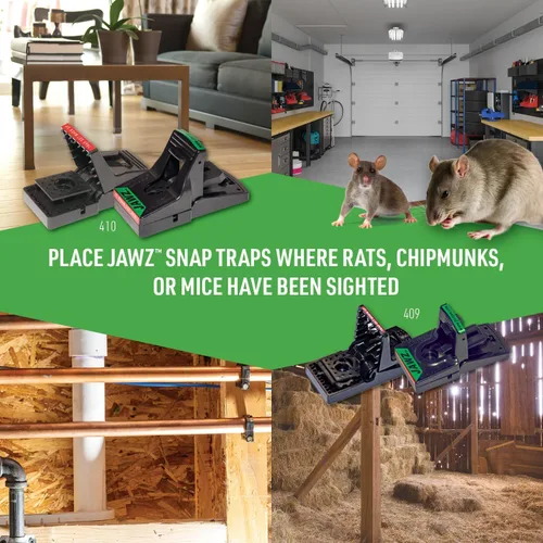 Miniatura 5 de JT Eaton 409 Jawz trampa de plástico para ratones de interior para cebo sólido o líquido, trampas para ratones de muerte instantánea, eliminación