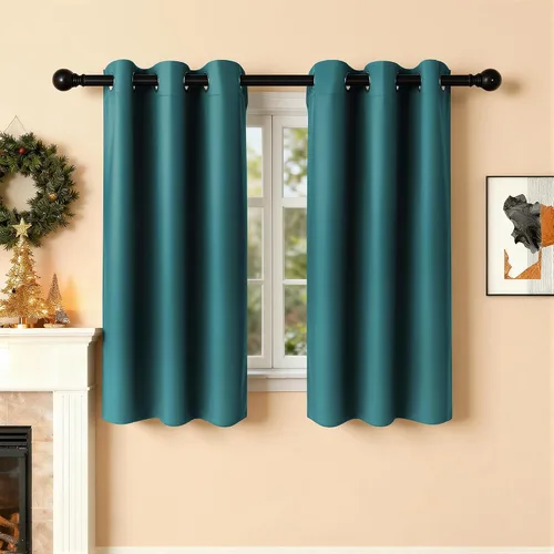 Miniatura 69 de Cortinas de oscurecimiento de habitación de 45 pulgadas de largo para dormitorio y sala de estar, cortinas térmicas aislantes con ojales