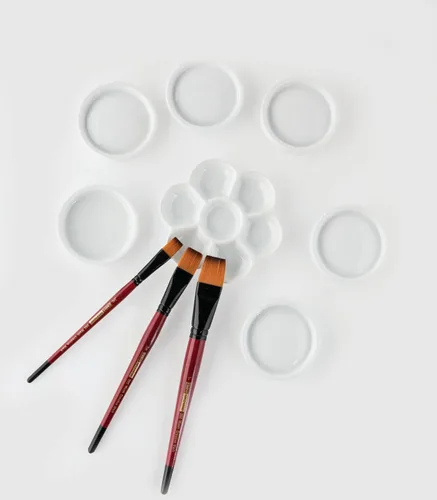 Miniatura 6 de Creative Mark Ebony Splendor - Brocha sintética de mango corto para pintura de marta sintética, Rigger # 2, pelo multifilamento Teijin, pinceles