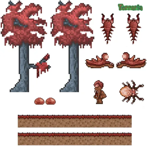 Miniatura 2 de Terraria Crimson Biome - Calcomanías de pared (juego de 11 piezas)
