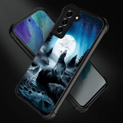 Miniatura 258 de CARLOCA Funda compatible con Samsung Galaxy S22 Ultra, diseño gráfico de Star Howling Wolfs Samsung Galaxy S22 Ultra, diseño gráfico, a prueba