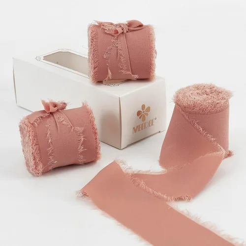 Miniatura 14 de MEEDEE Cinta de Gasa Deshilachada Rosa Empolvado de 2 Pulgadas Cintas de Gasa con Flecos Cintas Rosa Empolvado para Manualidades Cinta de Gasa