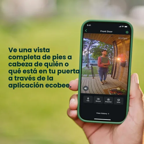 Miniatura 4 de ecobee Paquete de seguridad para el hogar con cámara de timbre inteligente (cable), sensor inteligente para puertas y ventanas y cámara inteligente