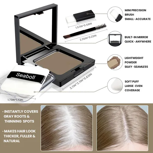 Miniatura 3 de Polvo de tinte de cabello para retoque de raíz, 0.42 onzas, corrector instantáneo del cuero cabelludo, polvo de sombra para cobertura de cabello
