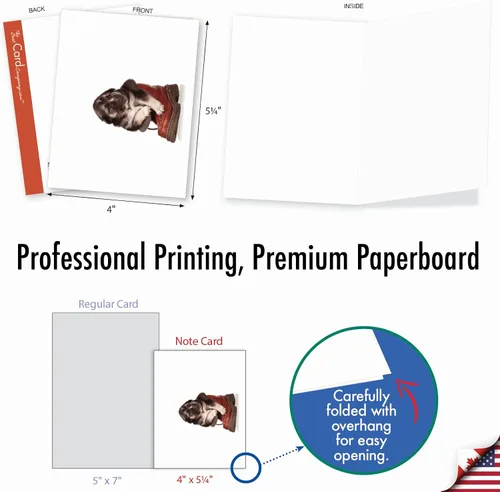 Miniatura 6 de The Best Card Company - 10 tarjetas de perro en blanco surtidas (4 x 5.12 pulgadas) - Adorables tarjetas de notas de animales en caja para todas