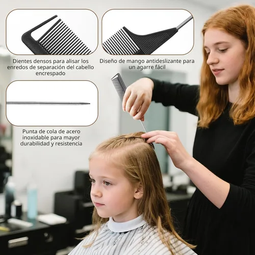 Miniatura 5 de SWEET VIEW Cepillo de cerdas de jabalí para cabello liso y con volumen, antifrizz, cola de caballo elegante, moños y cabello de borde, para peinar