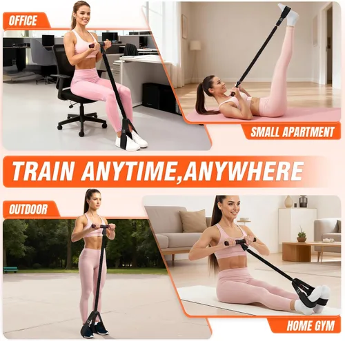 Miniatura 6 de Bandas de resistencia de pedal con asas, bandas de ejercicio mejoradas para mujeres para entrenamiento de cuerpo completo, núcleo, ABS, piernas