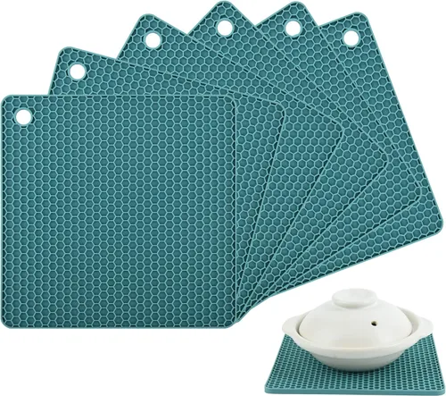 Miniatura 8 de Salvamanteles de silicona para ollas, salvamanteles para ollas y sartenes calientes, salvamanteles multiusos resistentes al calor para platos