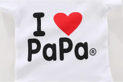 Miniatura 6 de Body de manga corta unisex para bebés gemelos I Love Papa I Love Mama