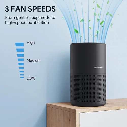 Miniatura 5 de FULMINARE Purificadores de aire para dormitorio H13 Filtro de aire HEPA verdadero Purificador de aire silencioso con luz nocturna Purificador