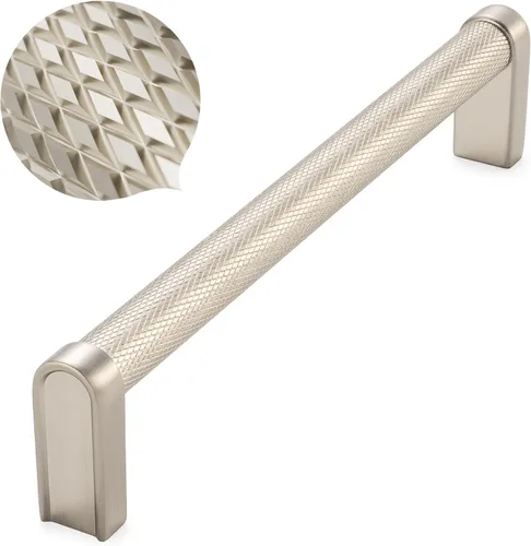 Miniatura 9 de Koofizo - Paquete de 10 tiradores de gabinete estriados para armario, manija negra para muebles (1.1 pulgadas/28 mm), herrajes sólidos K22