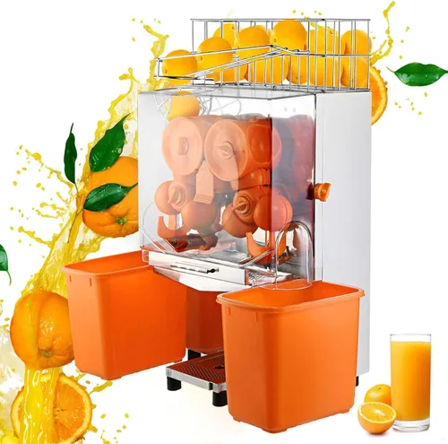 Exprimidor comercial, máquina de jugo de naranja con caja de filtro extraíble, exprimidor de naranja comercial de 22 a 30 naranjas por minuto,
