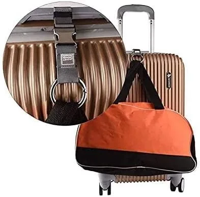 Miniatura 5 de 2 correas de equipaje resistentes para equipaje de mano, accesorios de viaje para llevar tus bolsas adicionales (gris)