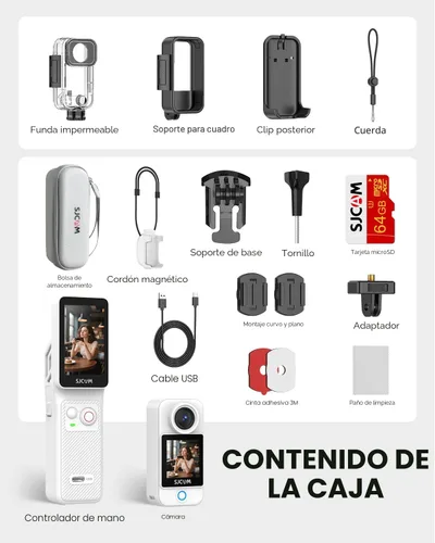 Miniatura 8 de SJCAM C400 4K Travel Vlogging Cámara con tarjeta de 64 GB, cámara corporal de grabación 7H para creadores de YouTube, estabilizador de 6 ejes