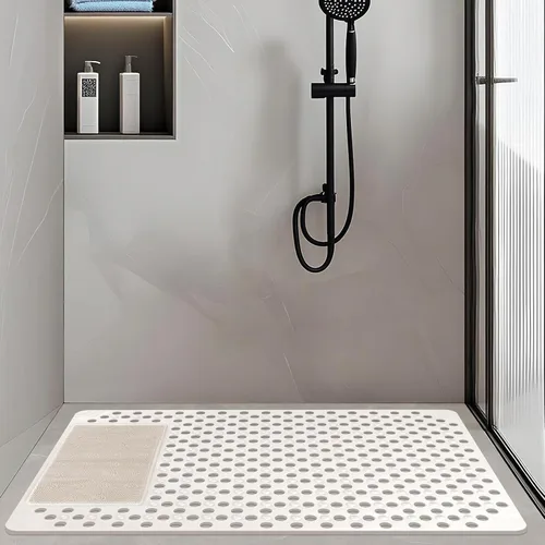 Miniatura 7 de Alfombrilla de ducha antideslizante: 35.4 x 23.6 pulgadas, alfombrillas de ducha grandes de PVC para ducha interior - Limpiador de pies de ducha