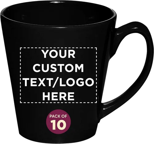 Miniatura 8 de DISCOUNT PROMOS Taza de café con leche de cerámica brillante personalizada de 12 onzas, juego de 10/50/100 unidades personalizadas, paquete a