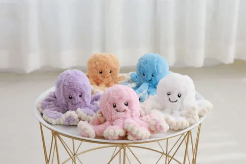 Miniatura 4 de Muñeca de Peluche de Pulpo de Dibujos Animados Linda, Juguetes Regalo, Juguetes de Peluche de Mar para Niños y Amantes, Decoración del Hogar