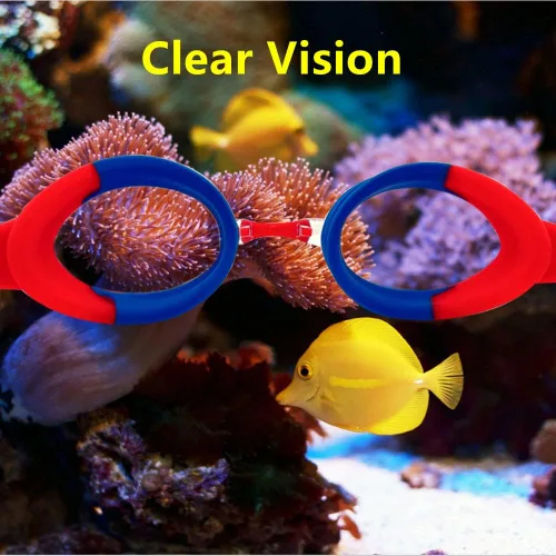 Miniatura 2 de Hually Gafas de natación para niños, gafas de natación sin fugas para niños, fáciles de ajustar, gafas de natación antivaho anti-UV para niños