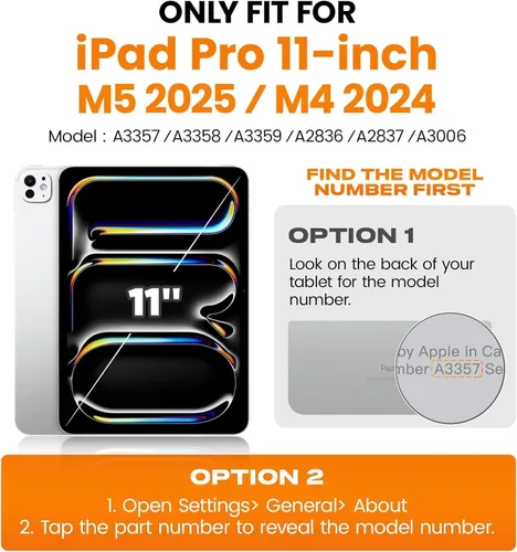 Miniatura 2 de TSQQST Funda para iPad Pro de 11 pulgadas Funda M4 5ª generación 2024, iPad Pro 11 Funda con soporte para lápiz + soporte, funda protectora