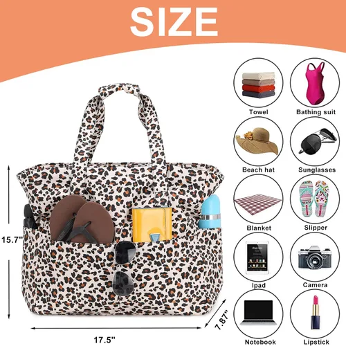 Miniatura 5 de Bolsa de playa y piscina para mujer, grande, bolsa de gimnasio con compartimento húmedo para viajes, impermeable