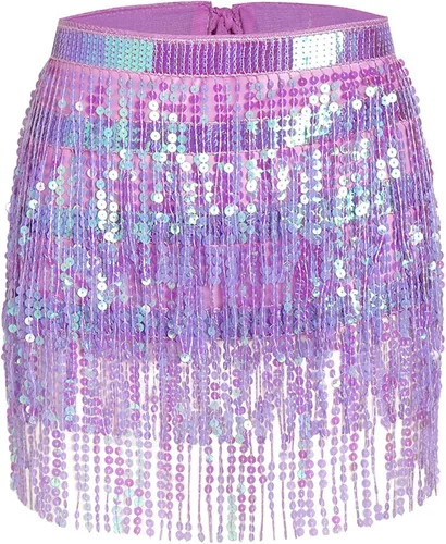 Miniatura 2 de Falda de lentejuelas con flecos para mujer