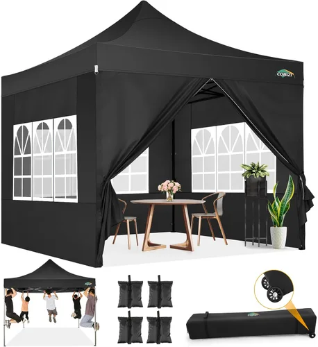 Miniatura 15 de COBIZI Tienda de campaña desplegable de 6.6 x 6.6 pies, toldo resistente, fácil de instalar, impermeable, para exteriores, fiestas, playa, jardín