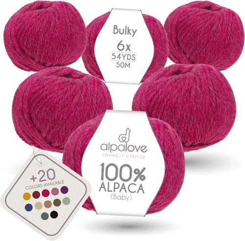 Miniatura 44 de Set de Lana Abultada (6 x 50 g) Súper Suave de Alpaca Bebé para Tejer Antracita 300 Metros