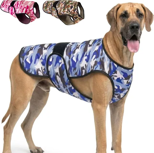 Miniatura 18 de Chaleco refrescante para perros, 2 capas de enfriamiento con tela de microfibra suave, ligero, ajustable y cómodo, protección UV para perros