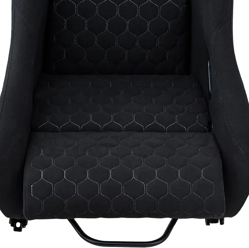 Miniatura 5 de Tamaño L Pieza De Asiento De Carreras Con Respaldo De Fibra De Vidrio Fuerte Universal Para Coches Tela Negra Costura De Diamante Blanca Con