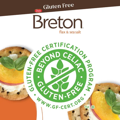 Miniatura 4 de Breton Galletas de lino y sal marina sin gluten (paquete de 3) – Sin OMG, a base de plantas, para aperitivos, salsas, queso y untables, 3 x 4.76