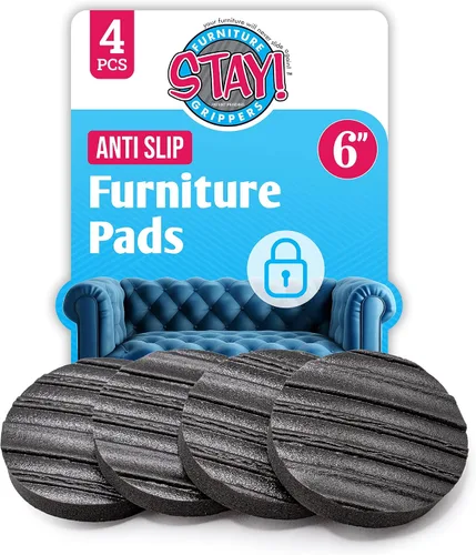 Miniatura 8 de Stay Furniture Grippers. Evita que los muebles se deslicen en pisos de superficie dura. Almohadillas antideslizantes redondas y negras, que protegen