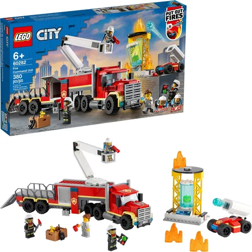 LEGO City Fire Command Unit 60282 Kit de construcción; divertido juego de construcción de juguete de bombero para niños, nuevo 2021 (380 piezas)