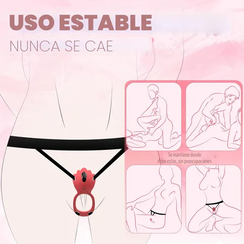Miniatura 3 de Juguetes sexuales para adultos, juguete sexual femenino con 9 modos de vibración, estimulador de clítoris con anillo de pene vibrador, juguete Rojo