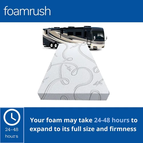 Miniatura 4 de FoamRush Colchón de Repuesto de Espuma Viscoelástica con Gel de 4 Pulgadas para Litera de RV (28" x 72") con Funda de Algodón, Firmeza Media