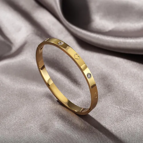 Miniatura 21 de Regalo de Navidad MVCOLEDY Jewelry - Pulsera chapada en oro o blanco con piedra de corazón de acero inoxidable con cristal para mujer