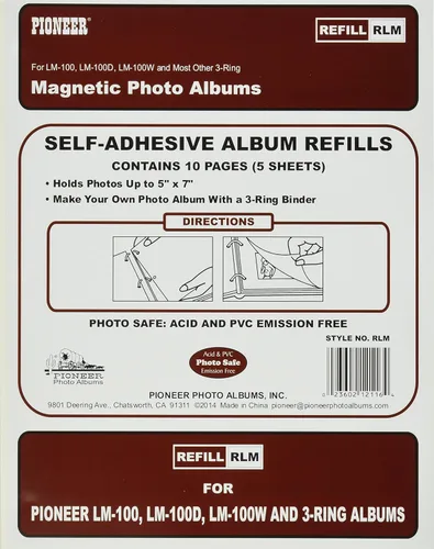 Recambio de páginas para álbumes de fotos LM-100, LM-100D y LM-100W, 10 páginas (5 hojas)
