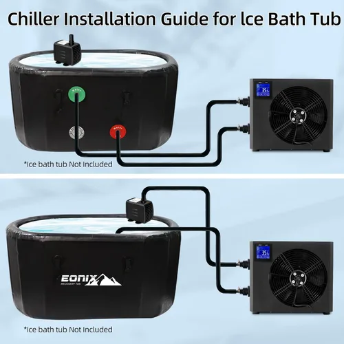 Miniatura 6 de Enfriador de agua para baño de hielo para bañeras de inmersión fría, máquina enfriadora de agua de 1.0 HP, sistema de enfriamiento hidropónico